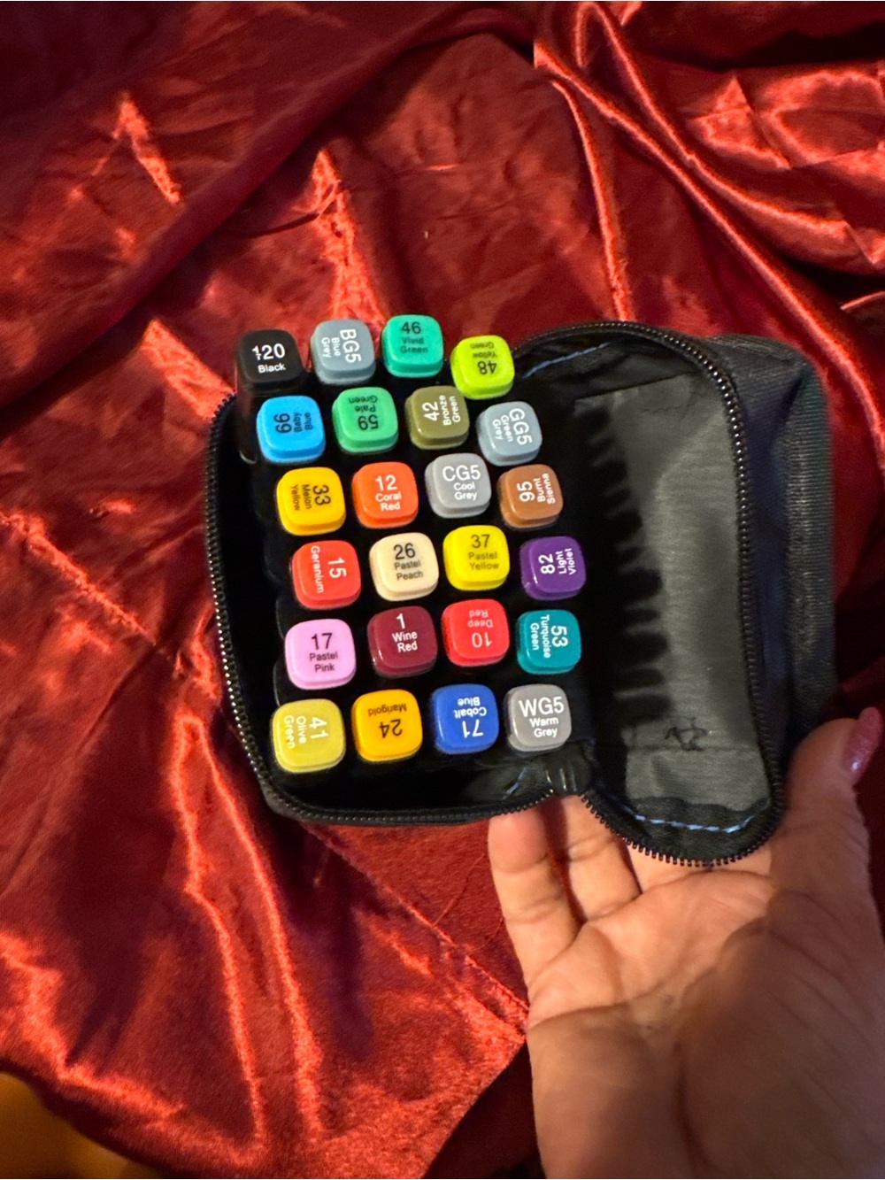 Multicolor Artist Marker Set in Black Zip Case